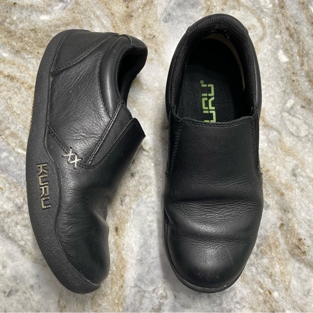KURU Kivi Women's Slip-on 6.5 Medium Black Leather Kurusole Comfort Shoes EU 37